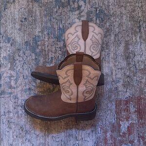 Ariat Brown and Cream Heeled Boots